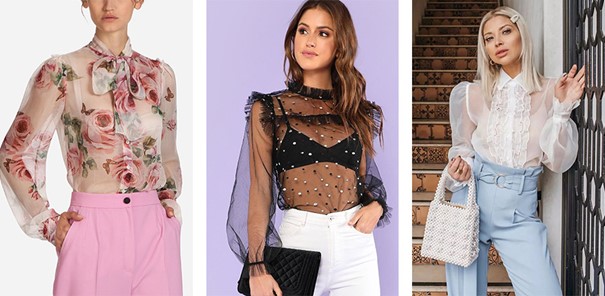 Translucent blouse cheap